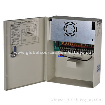 CCTV power supply DC12V20A for 18chs Cameras,support UPS backup power